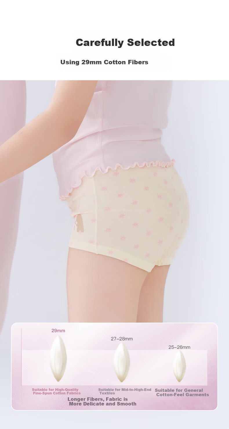 Like uu Children's Underwear Boys and Girls Pure Cotton Class A Underwear Developmental Period Primary School Underwear [Girls Triangle Set 2] 4