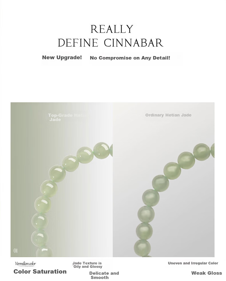 Sino Gem Light Clear Hetian Jade Bracelet for Women Natural Jade Beaded Bracelet Anniversary Birthday Gift for Girlfriend Wife 2
