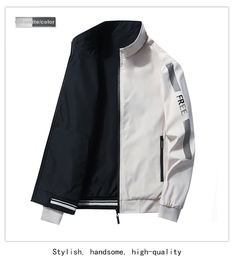 RED DRAGONFLY Men's Autumn Winter Business Commuter Stand Collar Casual Windproof Reversible Jacket Haze Blue 3XL 15