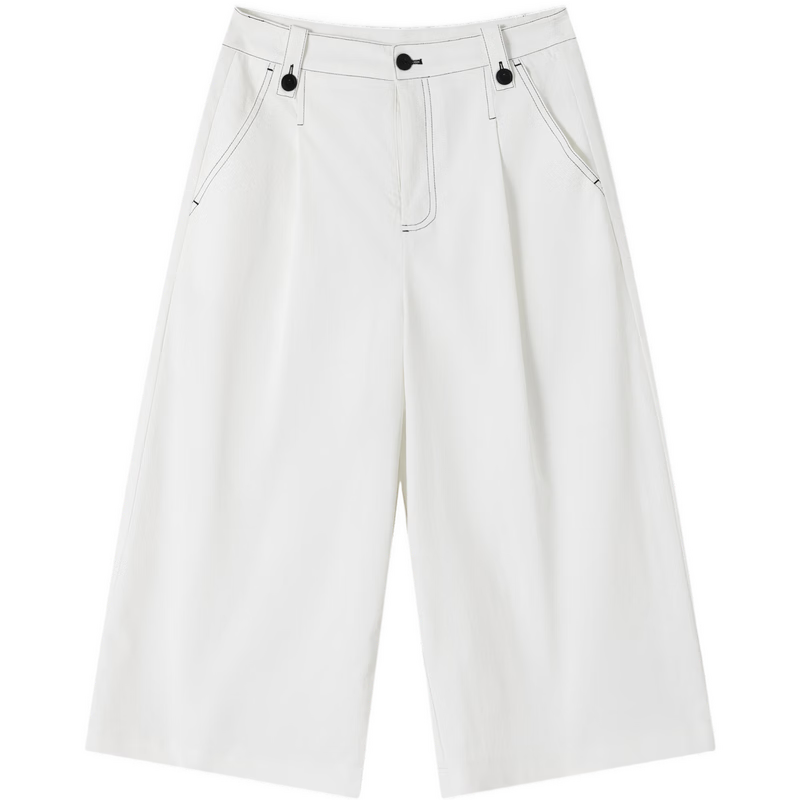 Demana [Light Workplace Style] Summer Simple Commuter Six-Point Straight Loose Versatile Petite Women's Casual Pants