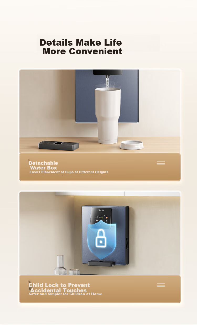 Midea Wall-Mounted Pipeline Household Water Purifier and Dispenser Upgrade True Boiling 6-Stage Temperature Control 15°C Ice Water Full Flow Matching MG239-D 18