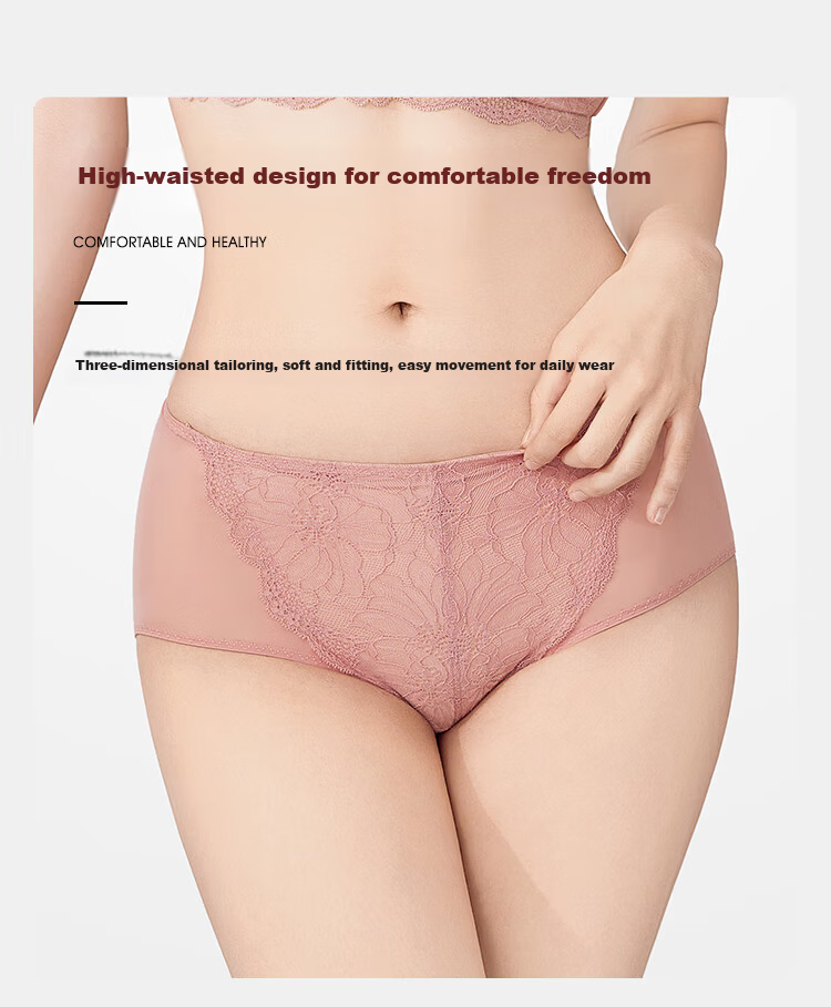 Ordifen Red Wireless Push-Up Bra Set for Women, Breathable Lace Antibacterial Small Bust Bra XB1540 14