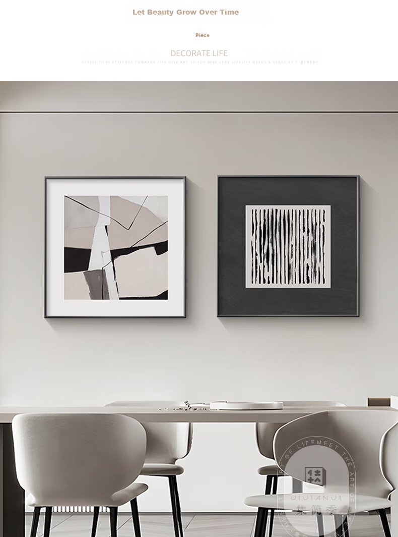 Jijianji Modern Retro Living Room Decorative Paintings Vintage Bedroom Dining Room Wall Art Set Landscape Murals 6