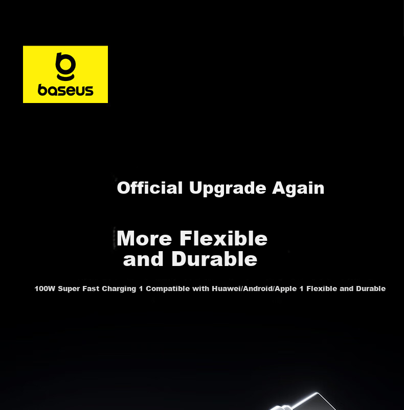 Baseus Type-C Data Cable 6A Super Fast Charging 100W/88W for Huawei Honor Xiaomi Apple 15/16 Pura80/Mate70 Moonlight White 2m 1