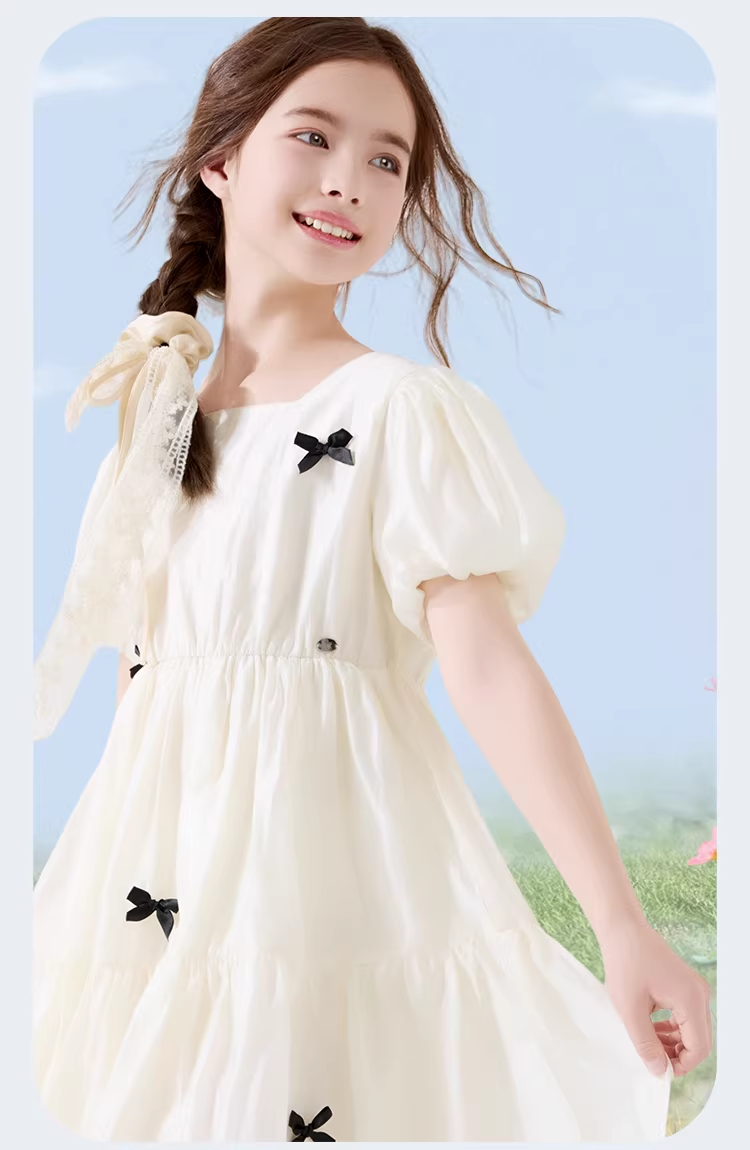 Disney Girls Summer Dress New Children's Princess Dress Large Kids Stylish Tencel Chiffon Dress EQ020 Pink 170 5