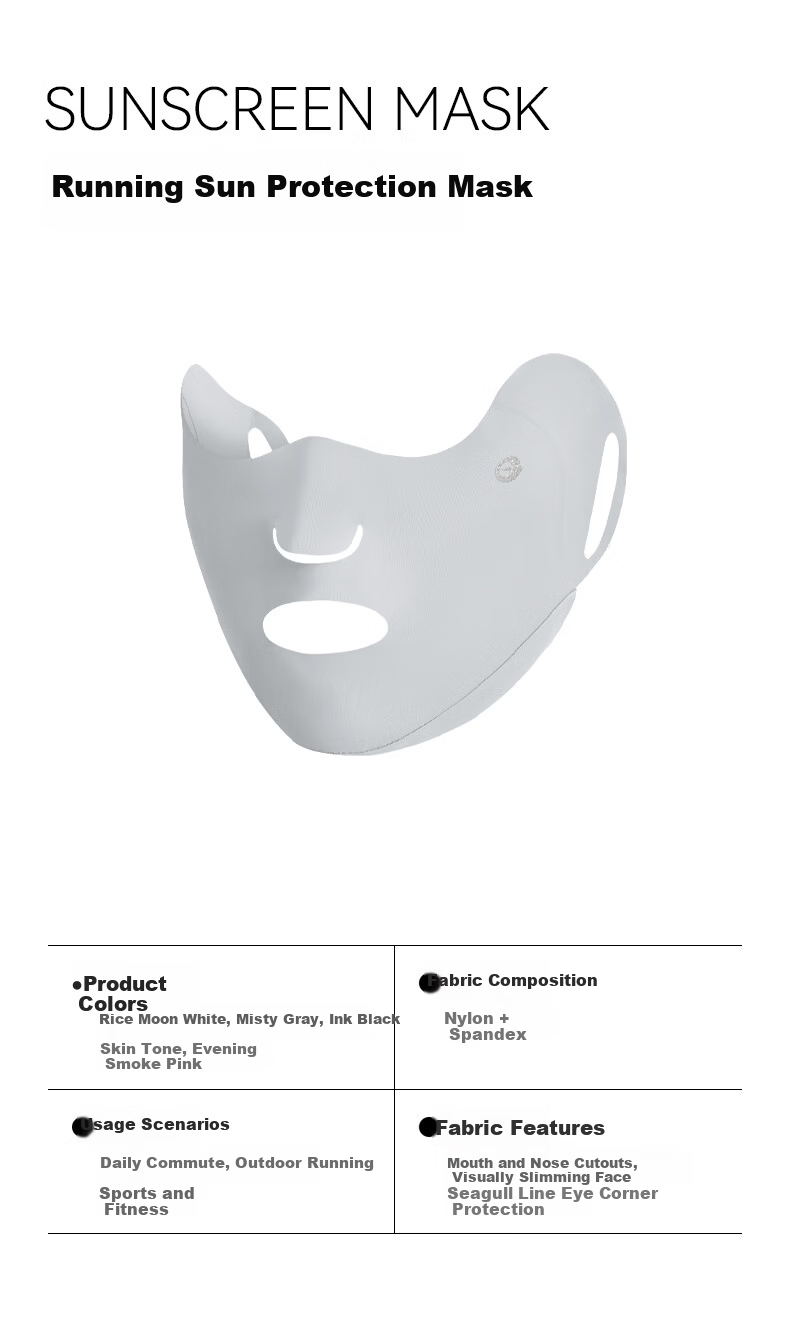 GOLOVEJOY High-Performance Sunscreen Mask Ice Silk Cooling Breathable Outdoor Cycling Commuting UV Protection Eye Corner Face Mask Black 2