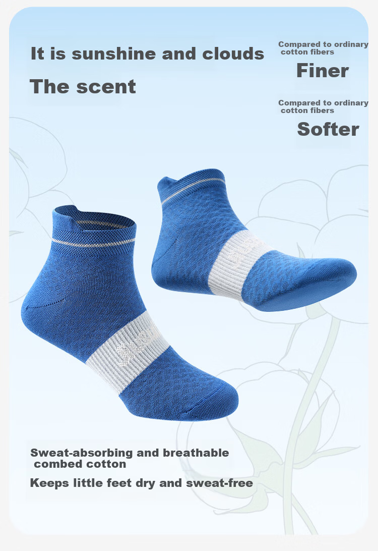 Jiusuiban 7A Antibacterial Children's Socks Boys Spring Summer Mesh Thin Short Tube Socks Youth Student School Sports Long Staple Cotton Socks 4