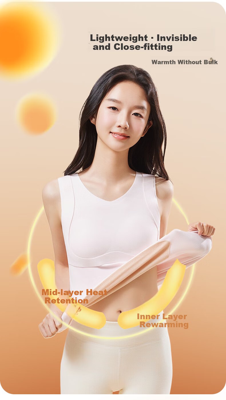 Miiow Thermal Vest for Teen Girls with Chest Pads Seamless Fleece-Lined Winter Base Layer Underwear for Middle and High School Students 9