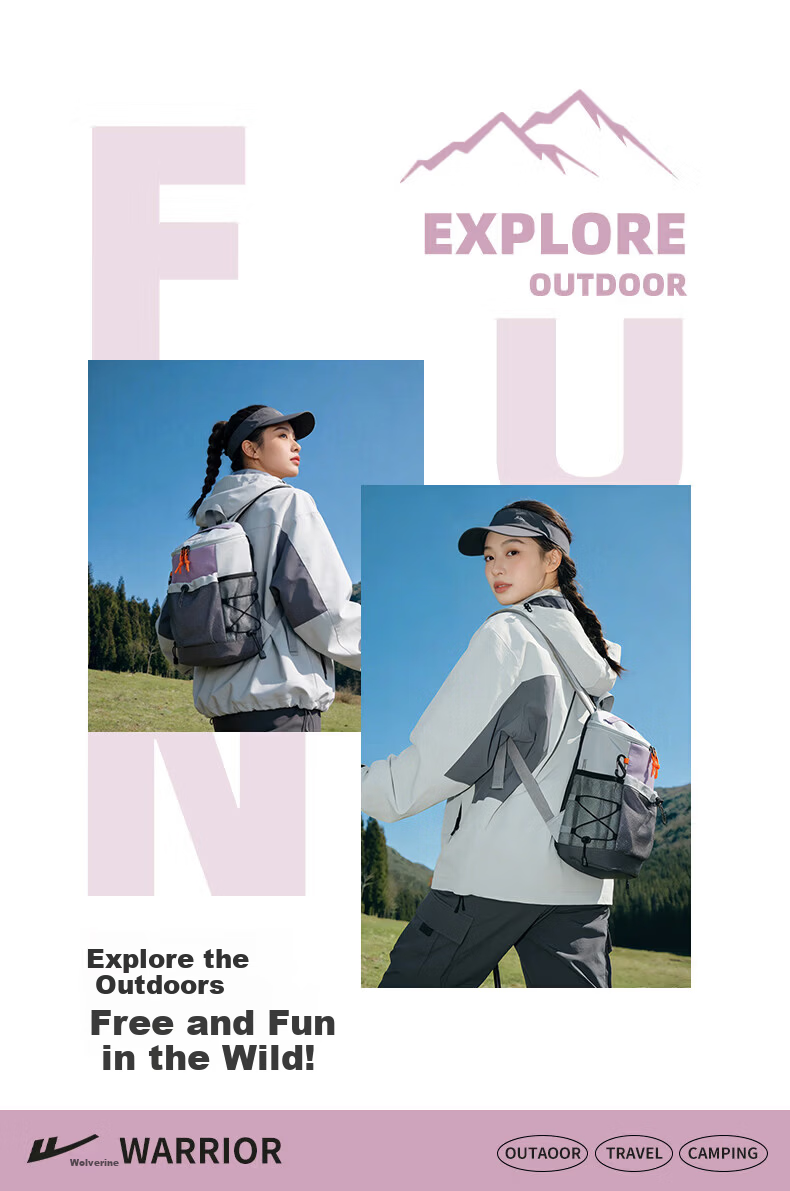Warrior Outdoor Large Capacity Lightweight Stylish Water-Resistant Casual Hiking Backpack Travel Bag for Men and Women School Bag 4