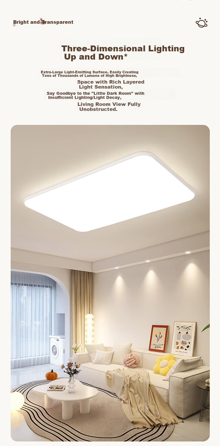 NVC Ceiling Light Living Room Main Light Full Spectrum Eye Protection Bedroom Ceiling Lamp Future Light White Snow PRO with Installation 5