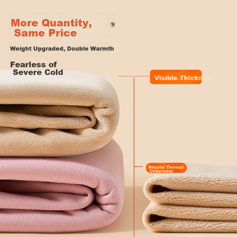 Caiyue Women's Mid-High Collar Thermal Underwear Set with Flame Warm Fleece, Thickened and Windproof Winter Base Layer