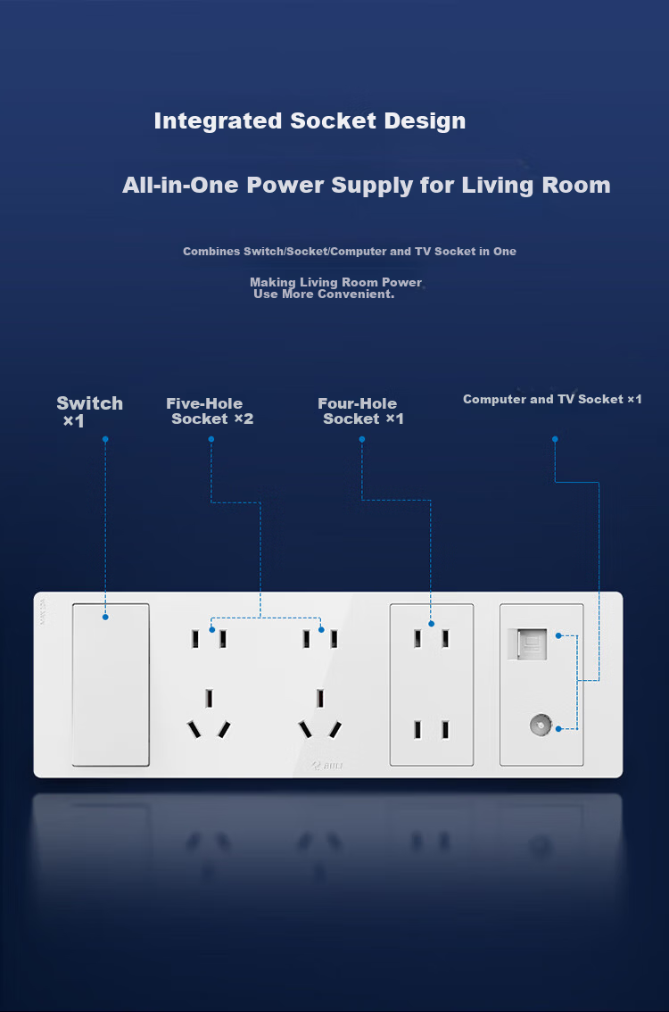 BULL GTE Series Kitchen Socket 10A Socket with Independent Switch Panel GTE603 Gold 2