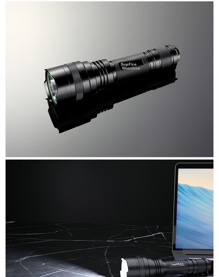 SupFire C8 Series High-Power Flashlight C8-T6 White Light 10W+2000mAh Dock Charger + Tail Switch 19