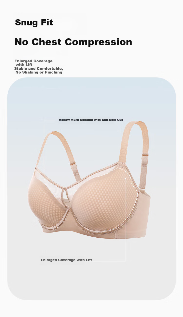 Ordifen Women's Lightweight Breathable Seamless Smooth Large Cup Bra Set XB4210 5