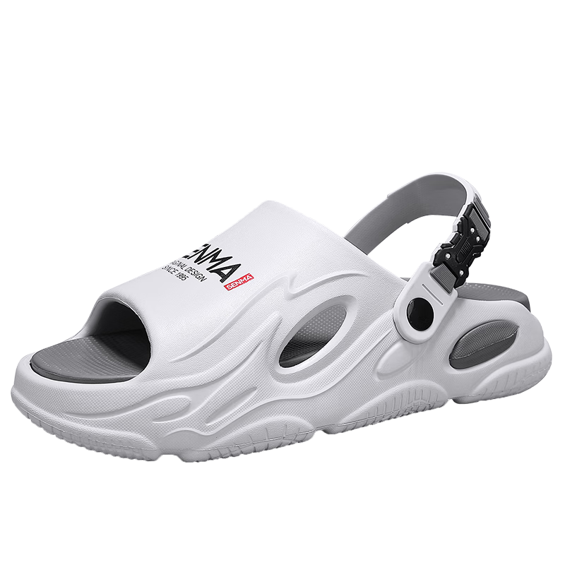 Jingzhenlianggong EVA Odor-Resistant Breathable Sandals Senma Style Gray Size 42-43