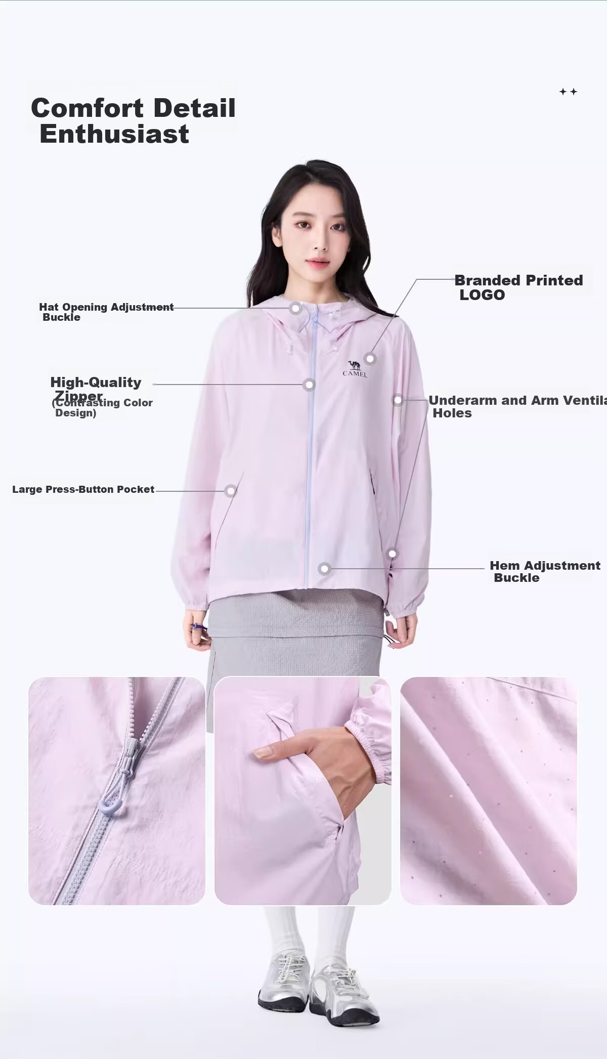 CAMEL Dilireba Same Style Original Yarn Sun Protection Jacket 2026 Spring Summer New Cool Heat-Shielding UV Protection Coat 11