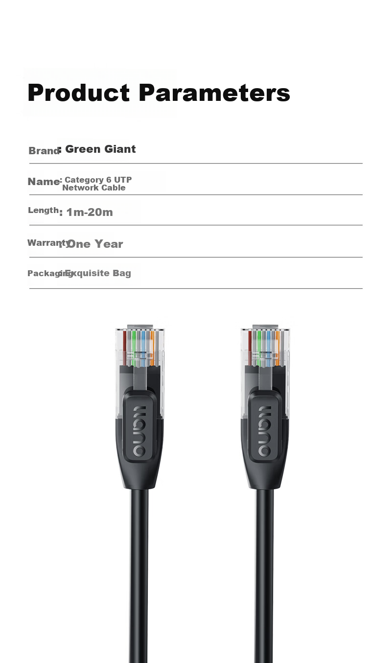 Llano Cat6 Ethernet Cable 1m Gigabit High-Speed Broadband Network Cable for Home Computer Laptop Router Surveillance Compatible Patch Cord 6