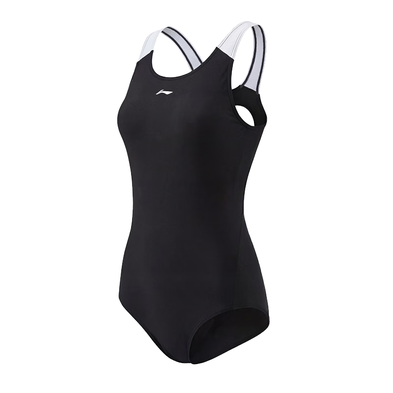 LI-NING Women's Premium 2026 New Professional Training One-Piece Triangle Swimsuit Sports Swimwear 1481 Black L