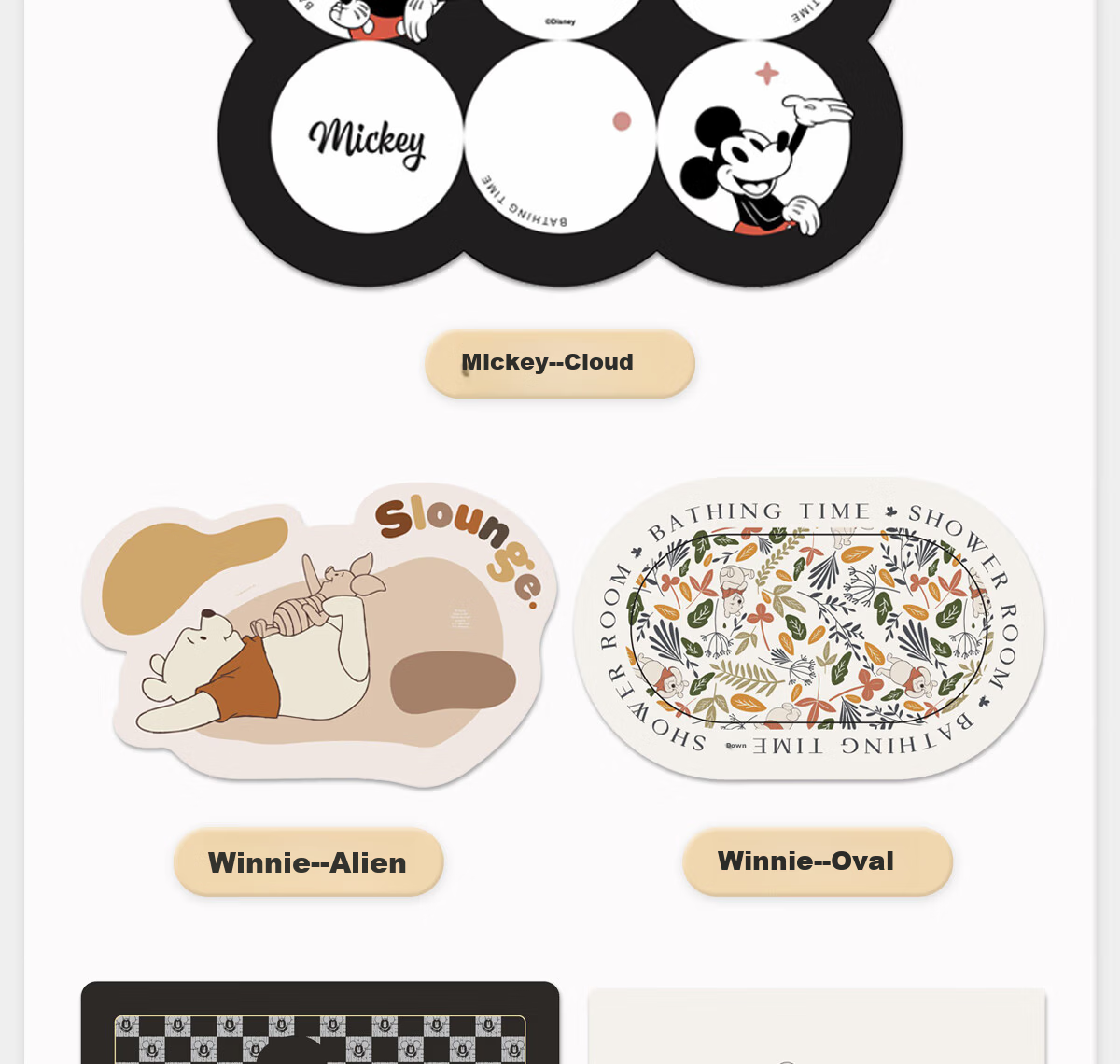 DISNEY Diatom Mud Absorbent Bath Mat Bathroom Non-Slip Mat Entrance Door Floor Mat Toilet Mat 2