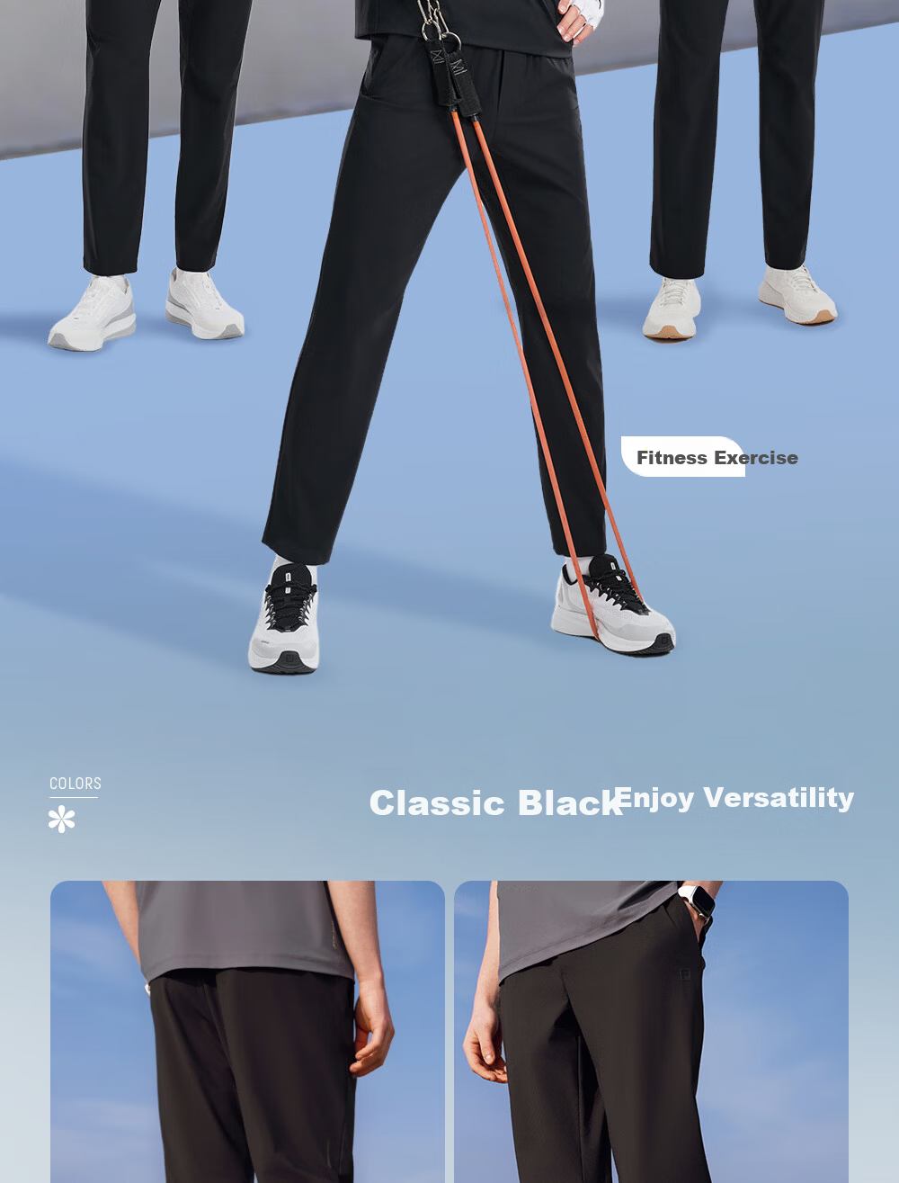 FILA Official Men's Knitted Long Pants 2026 Spring Summer Cooling Breathable Fitness Straight-Leg Sports Pants 7