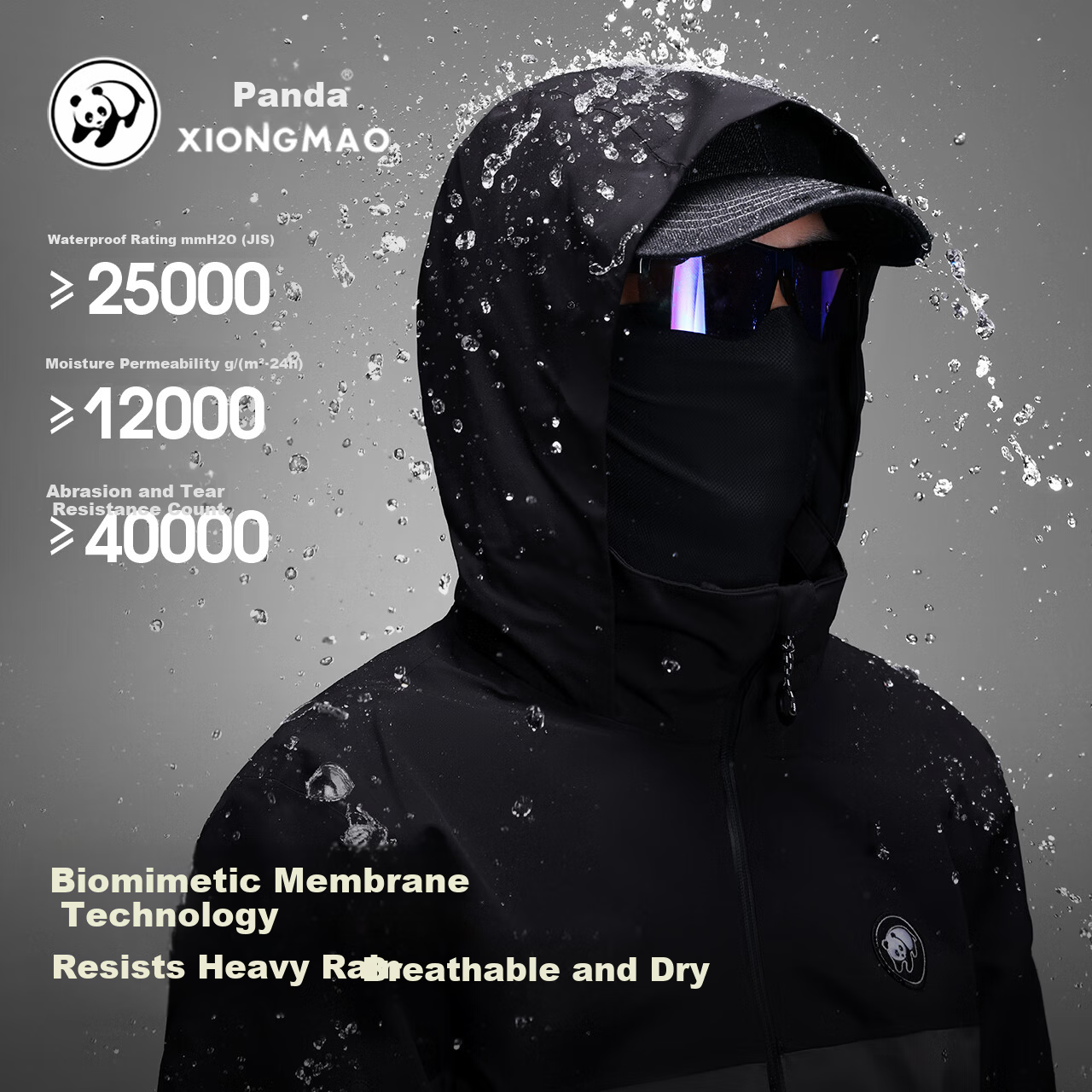 Panda [China Panda SE] 3-in-1 Men's Windproof and Rainproof Autumn Winter Hooded Mountaineering Jacket for Women 1613, XS