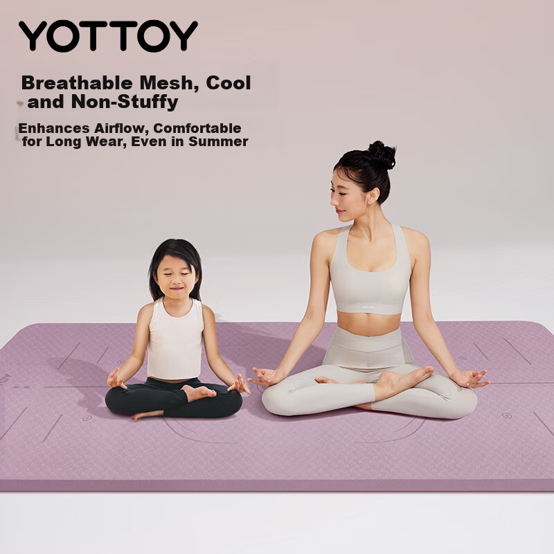 Yottoy Yoga Mat Extra Long 2m Large Size Thickened Wide Non-Slip Shock Absorption Exercise Mat for Men and Women Home Use