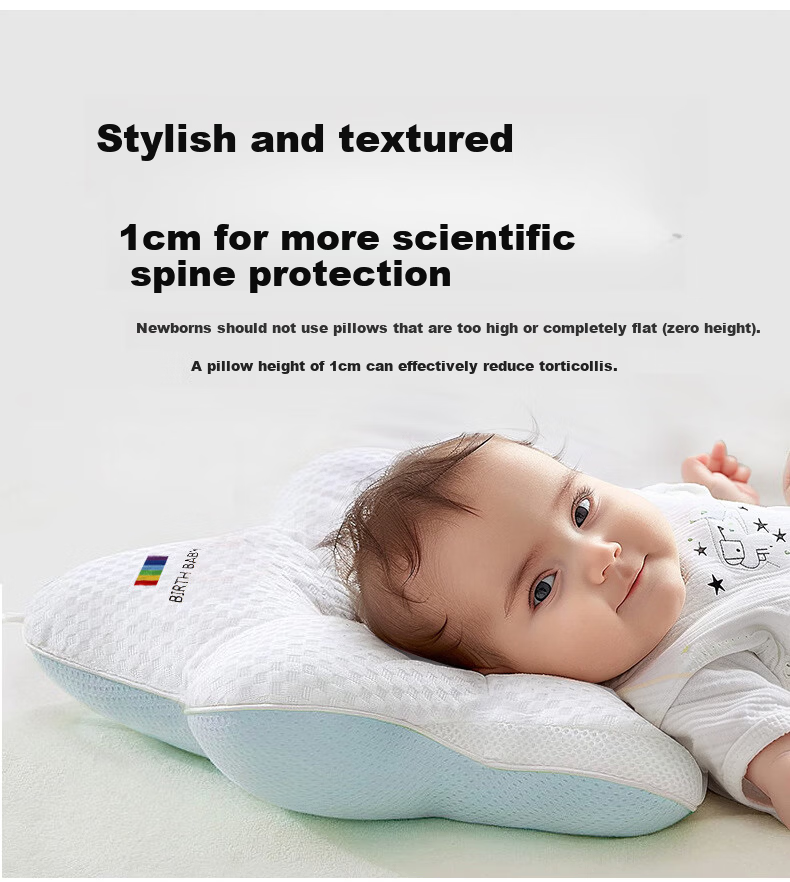 J.Sir Shaping Pillow for Babies 0-6 Months Newborn Round Head Corrective Drawstring Infant Sleep Pillow 8