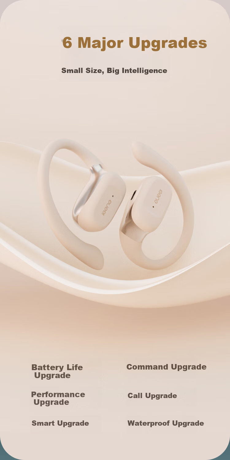 IGene 2026 New 6.0 Bluetooth Bone Conduction Earphones Open-Ear Wireless Sports Running Long Battery Life Compatible with Apple Huawei Xiaomi 8
