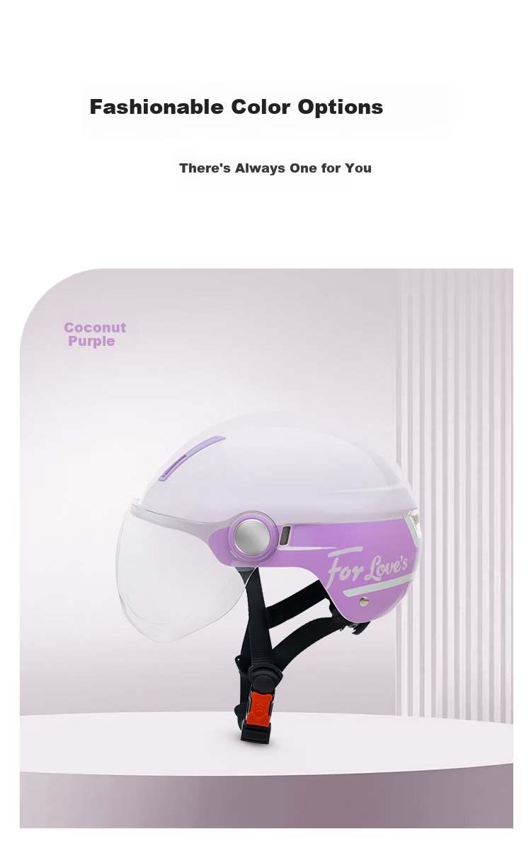 Aima Electric Scooter Helmet Half Helmet Summer Fashion Lightweight Electric Bike Helmet Motorcycle Safety Helmet Four Seasons Universal E12 Coconut Purple 10