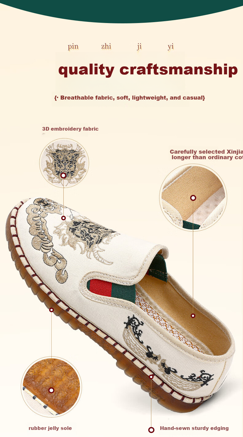BUSHEYUAN Traditional Chinese Style Embroidered Slip-On Lazy Shoes Old Beijing Cloth Shoes Women 330-9022 Black Size 35 4