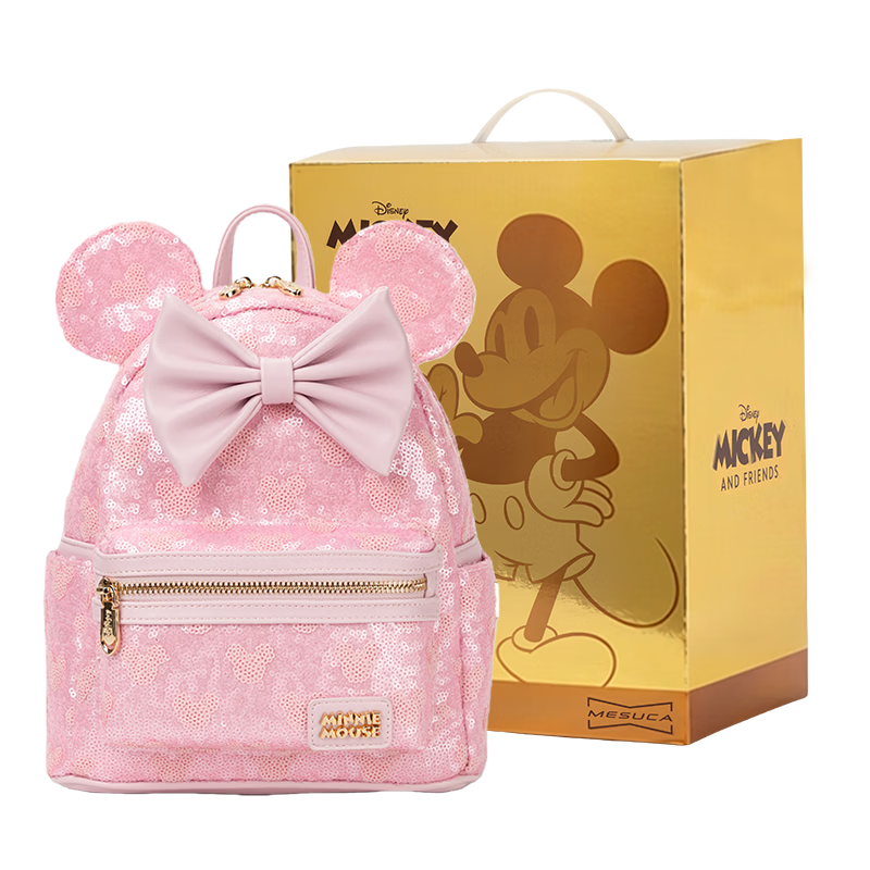 Disney Minnie Fashion Girls Backpack Women's Shoulder Bag Birthday Gift Box Set