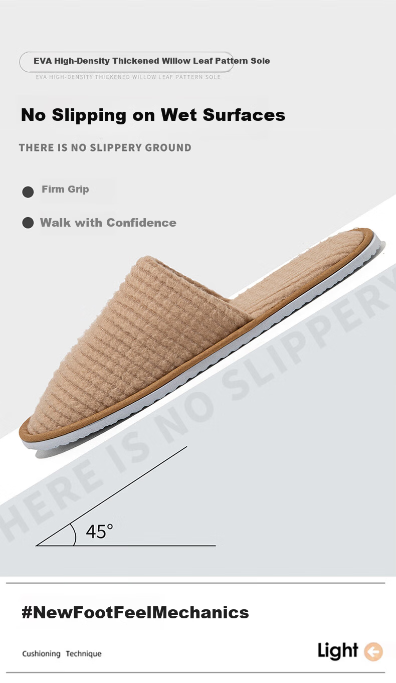 Liomirror Hotel Disposable Slippers Thickened Cotton Indoor Guest Slippers for Men and Women Portable Travel Home Slippers 4