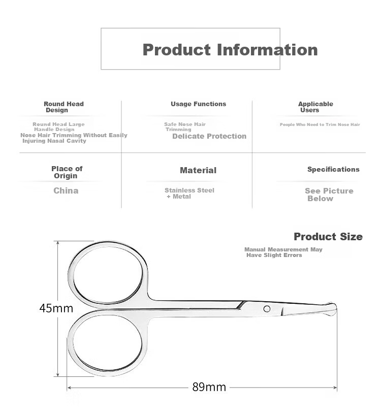 UPLUS High-Value Nose Hair Trimmer, Manual Men's Nose Hair Clipper, Round-Tip Nose Hair Trimmer, Beauty Scissors 7