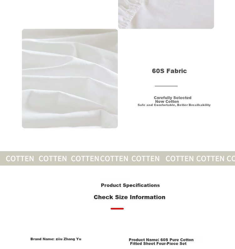 ZiiU Hotel Bedding Set 4-Piece White Fitted Sheet Duvet Cover Premium Luxury Five-Star Hotel Corporate Purchase Fitted Sheet Style 1.5m Bed 13