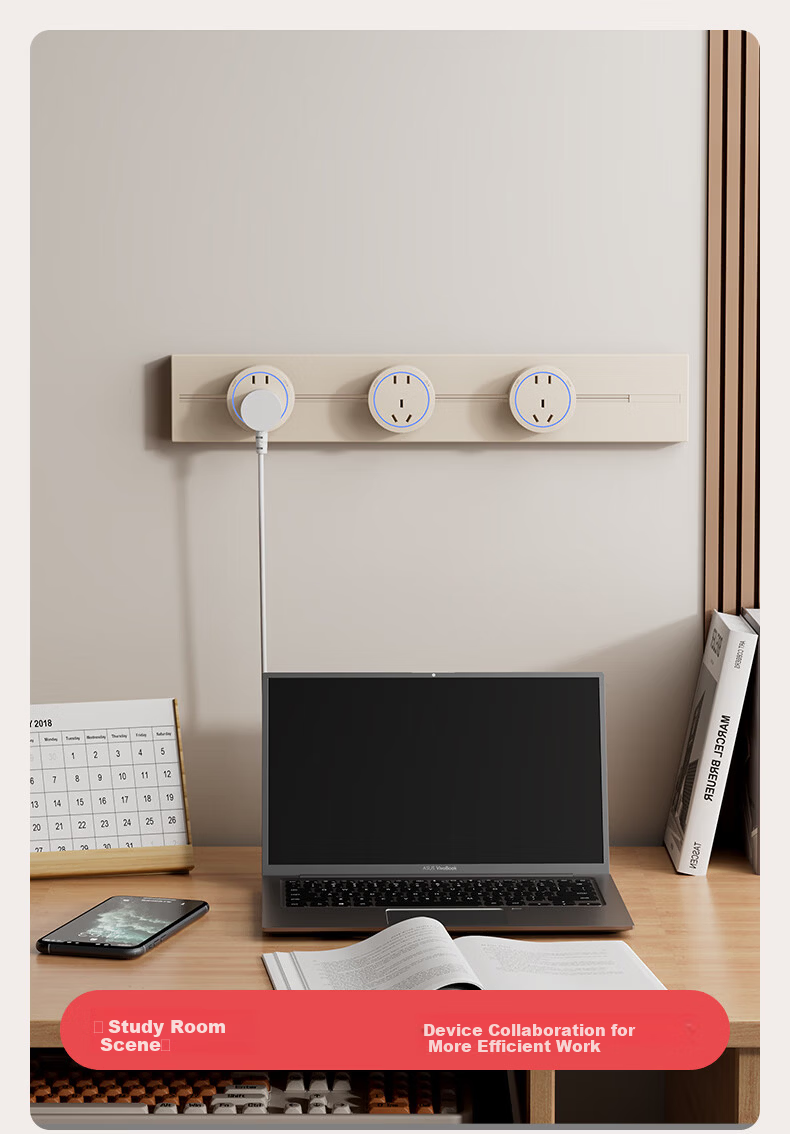 International Electric Track Socket Cream Style Surface Mounted Portable Power Strip Household Dining Kitchen Rail High Power Power Slide Socket Cocoa Egg Milk 50cm+Three 5-Hole Outlets 9