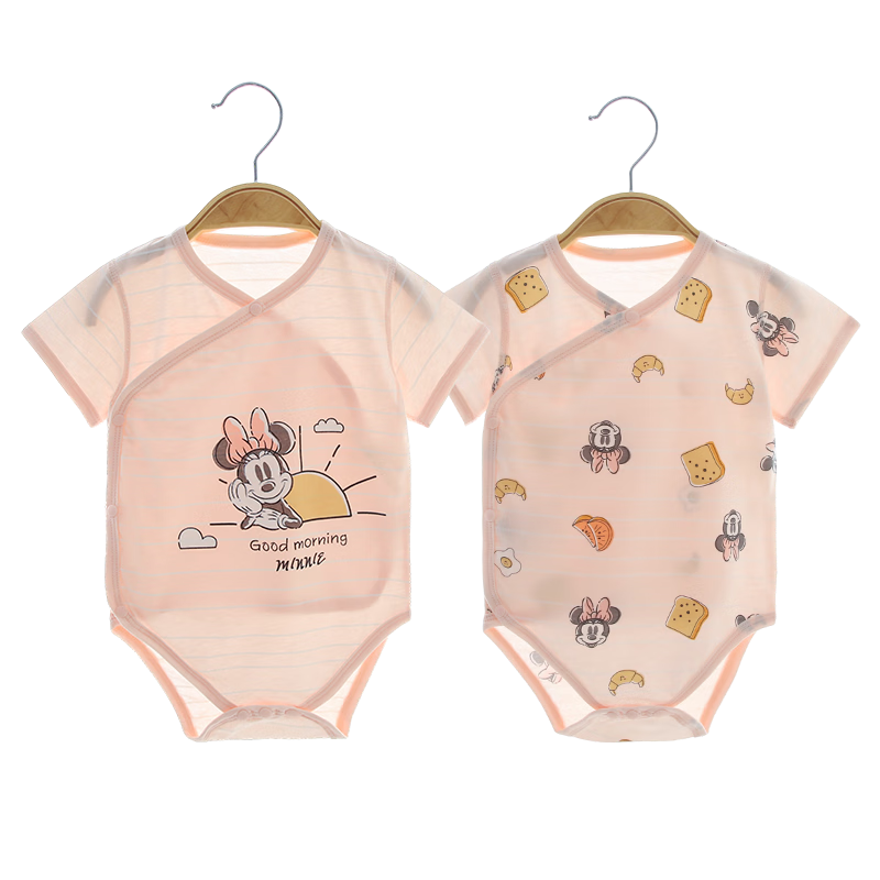 Disney Baby Summer Thin Bodysuit Newborn Short Sleeve Cotton Romper Unisex Infant Crawling Suit