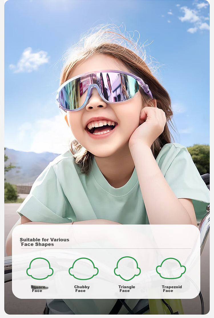 FENCHI Kids Cycling Glasses Windproof UV Protection Running Speed Skating Outdoor Sports Professional Bicycle Goggles Back to School 15
