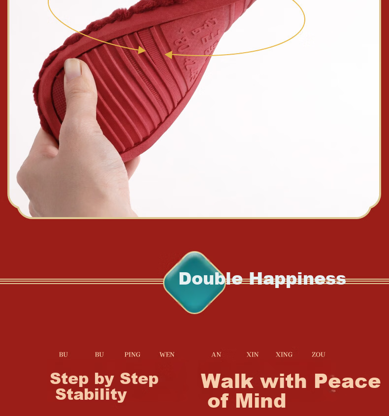 FOOTOPPO Couples Wedding Linen Red Slippers New Bridal Red Shoes Women's Summer Bright Red Pure Linen Soft Sole Slippers Men 8