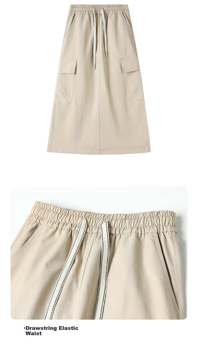 Langsha Women's Workwear High-Waist American Style Versatile Mid-Length A-Line Skirt Summer Casual Commuter Skirt 10