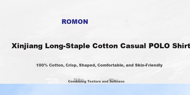 ROMON 100% Cotton Short Sleeve Polo Shirt Men Summer Business Casual Xinjiang Long Staple Cotton Dad T-Shirt 1