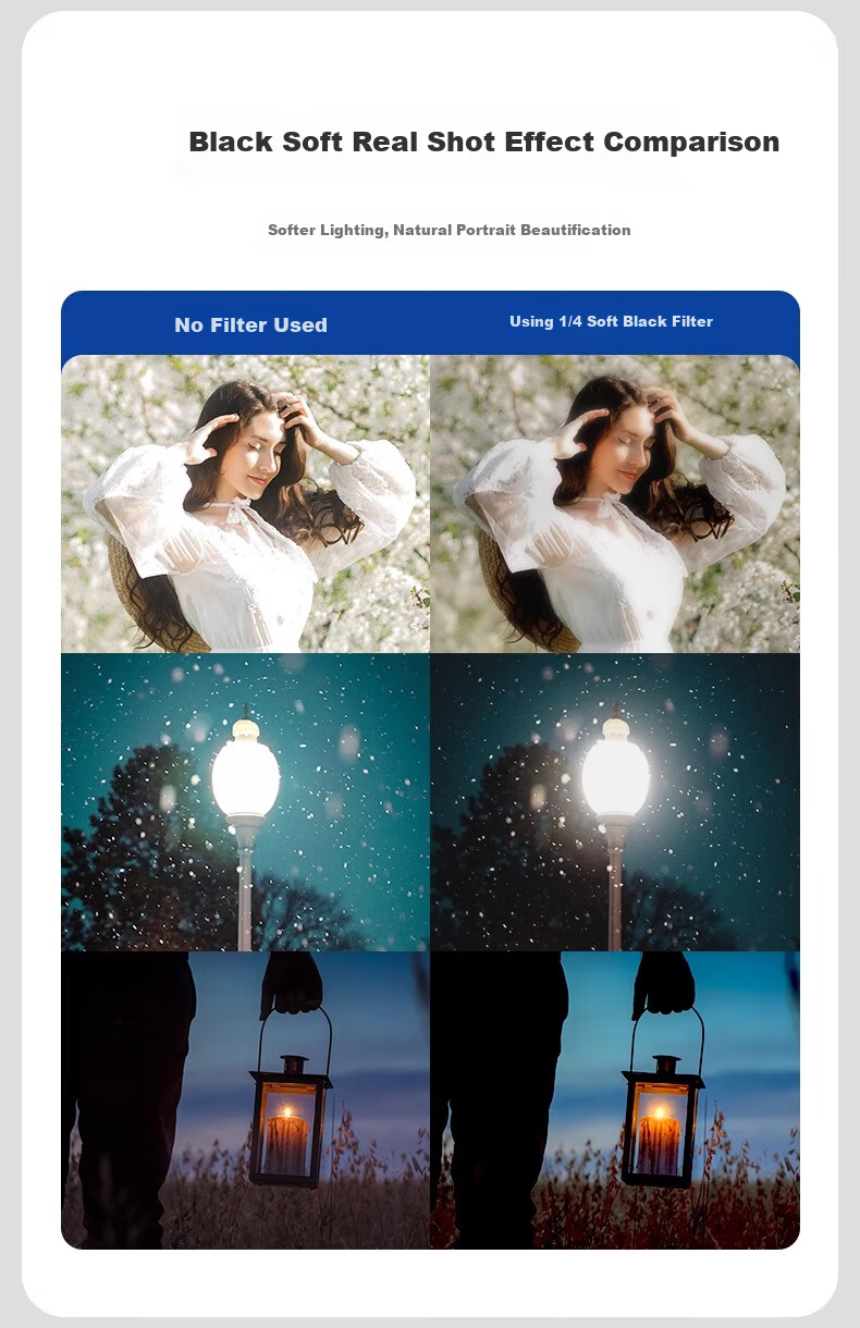 NEEWER CPL & 1/4 Black Soft Filter Soft Light Beauty Soft Focus Haze Filter for Mirrorless DSLR Camera 1/4 Black Soft Filter Portrait Light Softening Matte 72MM 4