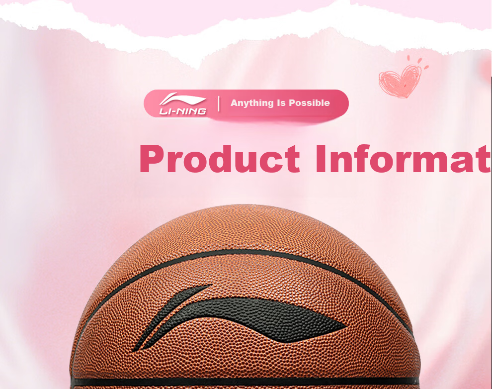Li-Ning Basketball Junior Middle School Indoor Outdoor Girls Size 6 Official Exam Basketball for Ages 12-18 Women's Standard Test Ball 31