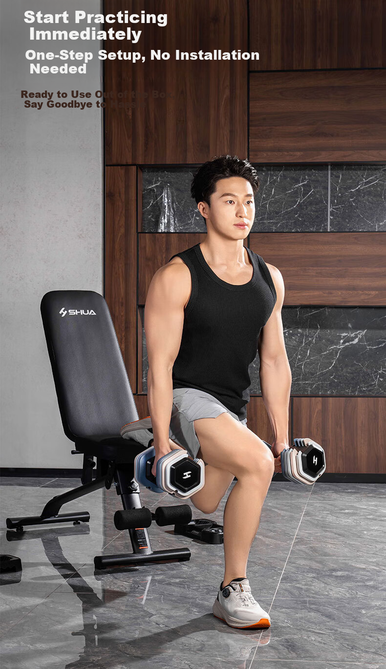 SHUA Adjustable Foldable Dumbbell Bench Home Gym Training Equipment SH-G593 4