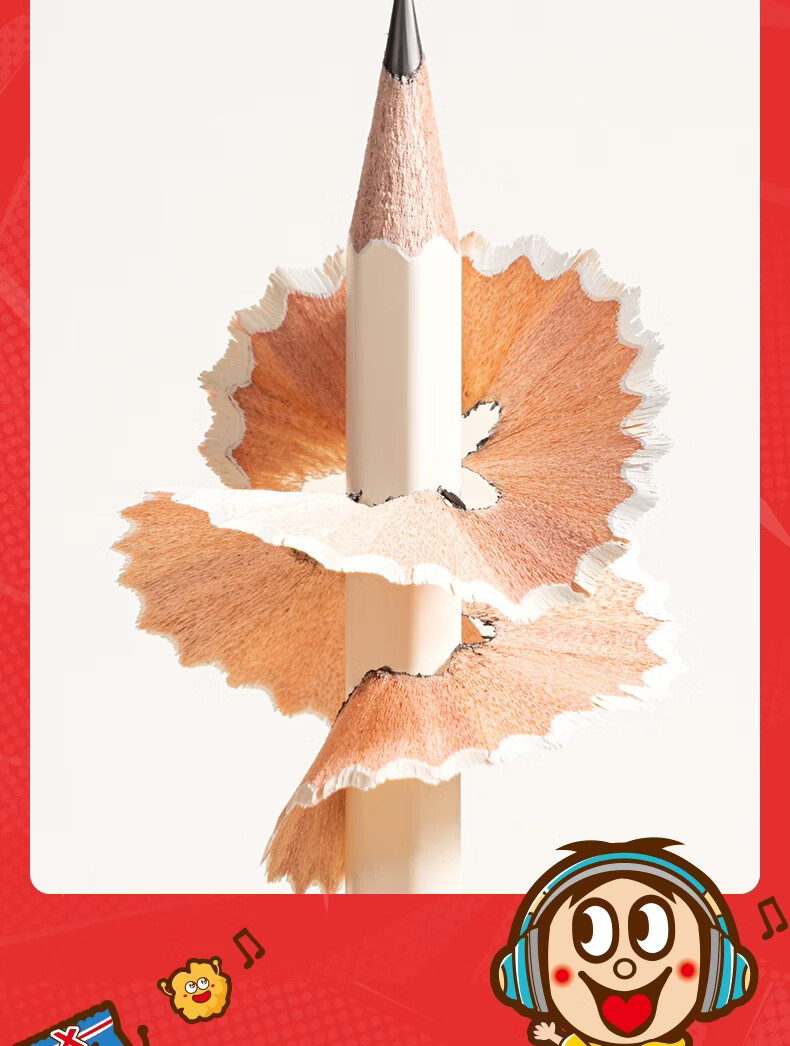 Deli Wangwang Series 10-Pack HB Hexagonal Wooden Pencils for Students Exam Sketch Drawing Writing Practice Back to School Stationery Writing Pencils 10