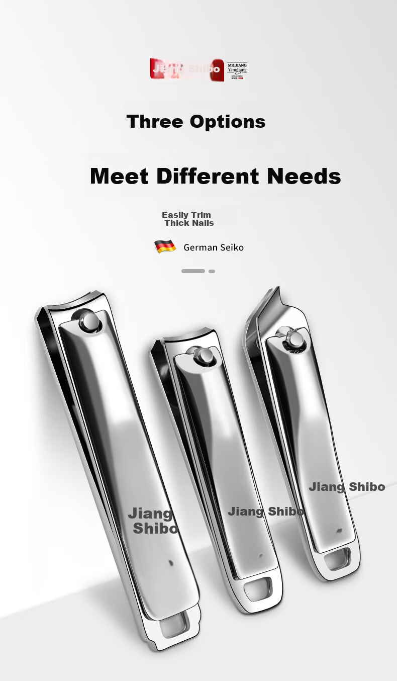 Master Jiang Premium 3-Pack Large Nail Clippers with Angled Edge for Nail Groove, Flat Tip Cuticle Clippers 9