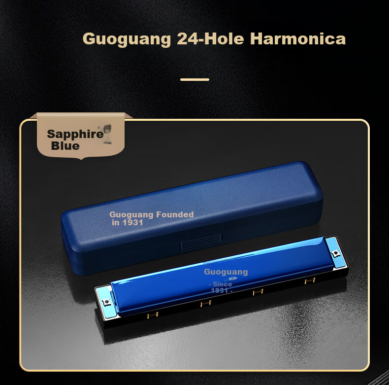 Guoguang 24-Hole Beginner Entry-Level Diatonic Harmonica C Key (Athens Black) Gift Box Edition 6