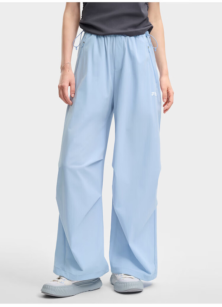 FILA Women's Woven Long Pants 2026 Summer Casual Loose Cool Sun-Protective Straight-Leg Trousers [Han So-hee Style] 52