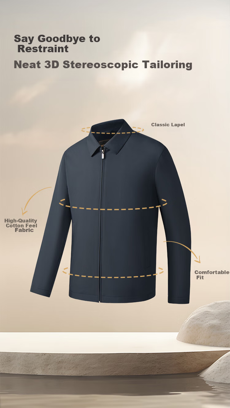 Youngor 2026 New 3D Tailored Slim Fit Waterproof Classic Business Commuter Executive Lapel Jacket Men Navy M 3
