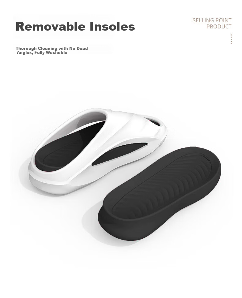 Seven Colors Sports Slippers Men's EVA Soft Sole Beach Four Seasons Thick Non-Slip Color Block Couple Women's Sandals White 40-41 4