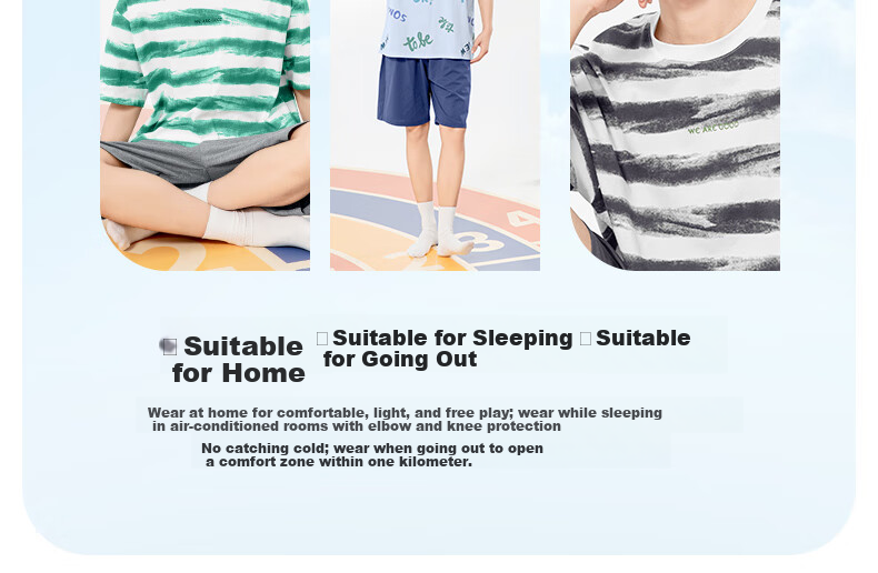 YING BO LUN Youth Pajamas Summer Thin Style Boys Short-Sleeve Set Student Loungewear 20799 Dark Gray 170 10